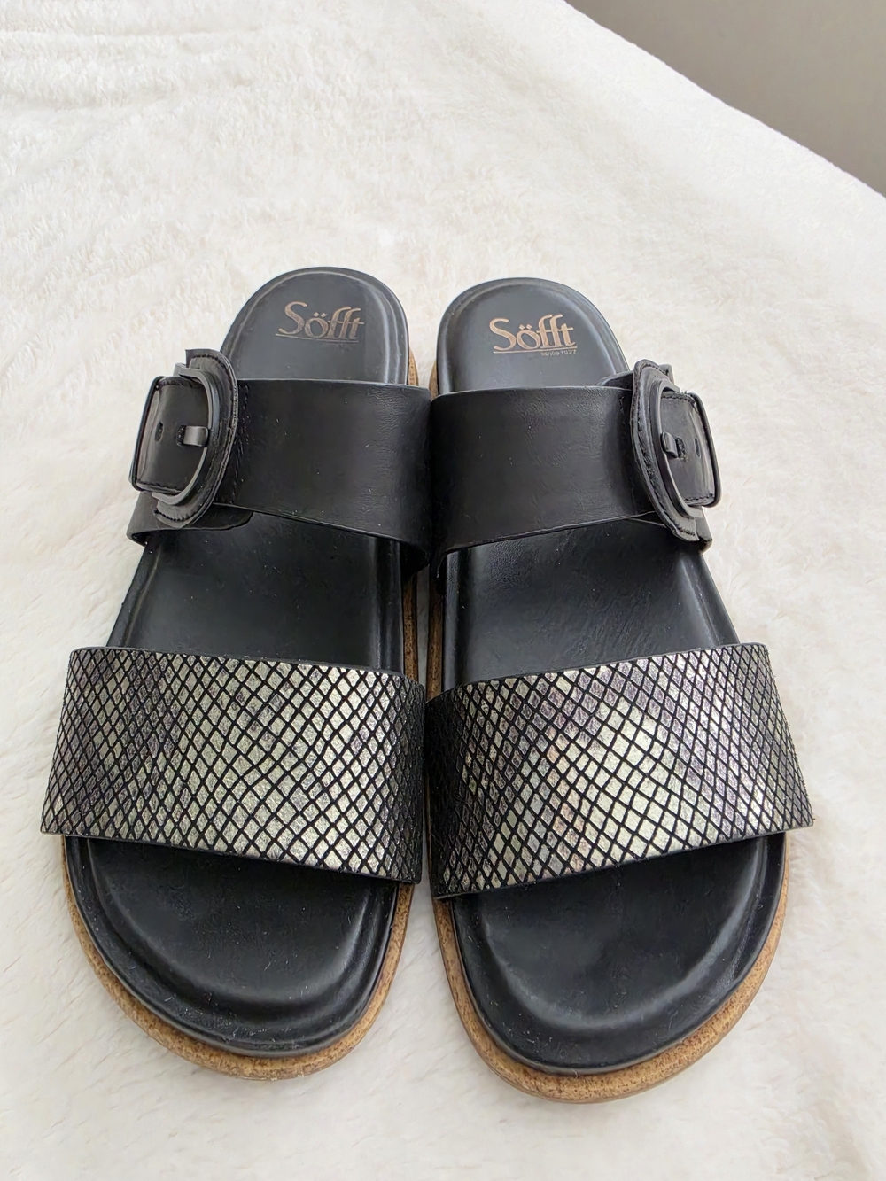 Black Sofft Slide Sandals